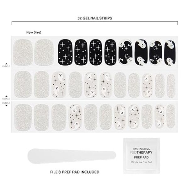 DASHING DIVA GLOSS HALLOWEEN GLOW IN THE DARK GHOSTLY TOUCH GEL NAIL PALETTE - Picture 2 of 9